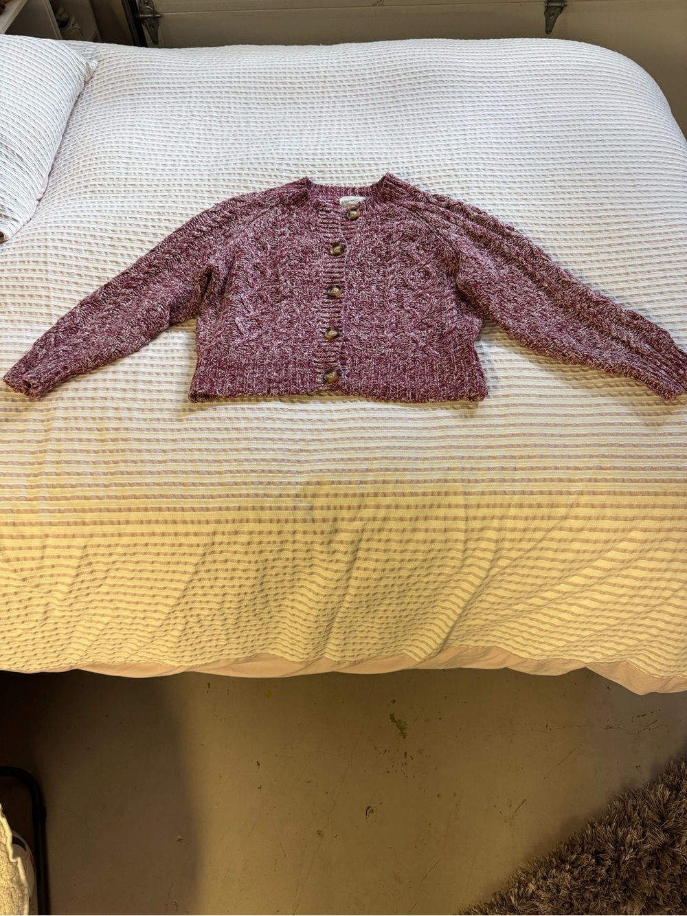 Universal Thread Marled Mauve Button-Up Knit Cardigan